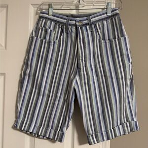 Gitano Blue and White Striped Jean Shorts